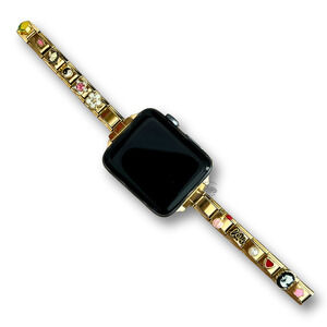 Italian Charm Bracelet Band Compatible with Smart Watch Feminine Style Gold